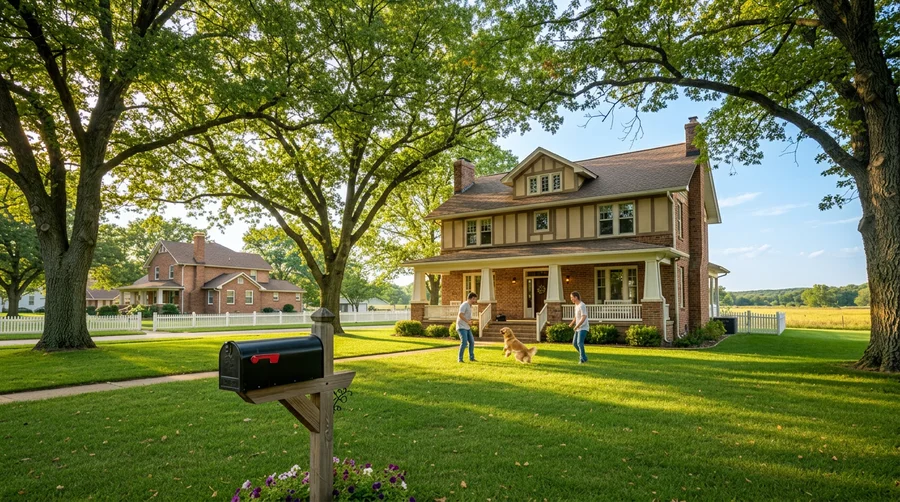 Single-family home in quiet small-town neighborhood