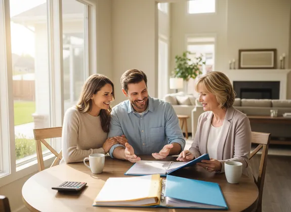 Couple reviewing mortgage options