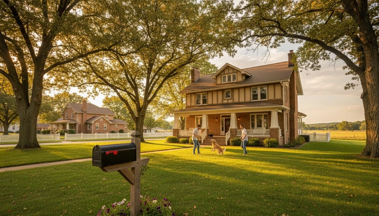 Single-family home in quiet small-town neighborhood